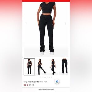 Rockstar original Evey black super stacked Jean M